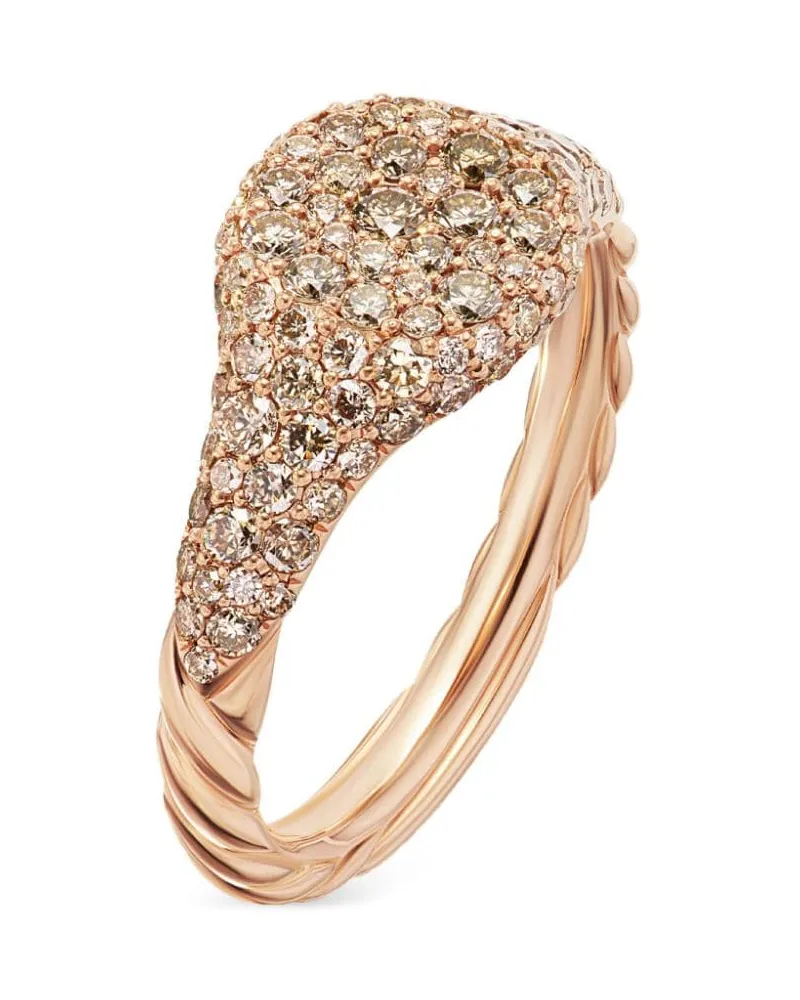 David Yurman 18kt Petite Pavé Rotgold-Pinky-Ring mit Diamanten 7mm Gold