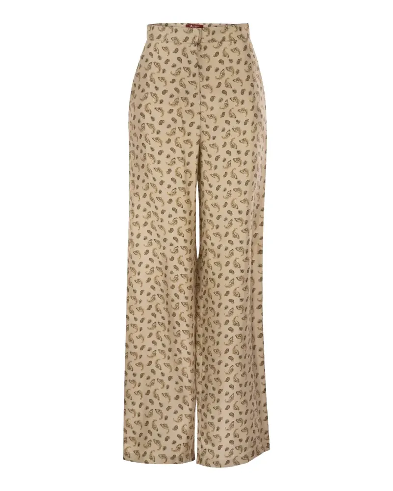 Max Mara paisley-print silk palazzo pants - Nude Nude