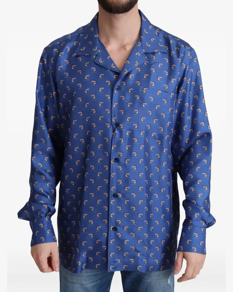 Dolce & Gabbana Hemd mit Stuhl-Print - Blau Blau