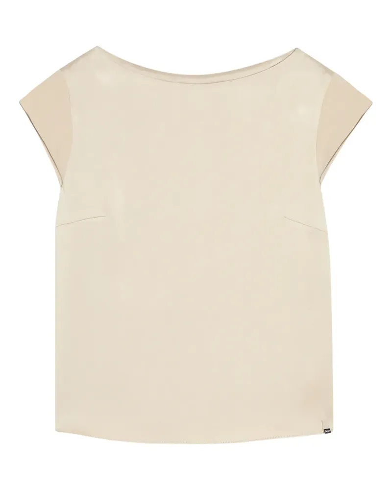 Herno short-sleeves crepe top - Nude Nude