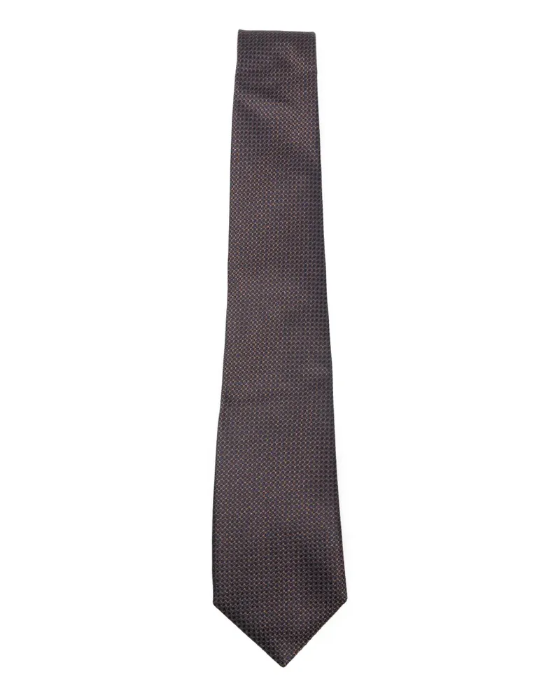 Canali Gemusterte Seidenkrawatte - Braun Braun