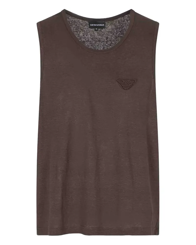 Emporio Armani embroidered tank top - Braun Braun