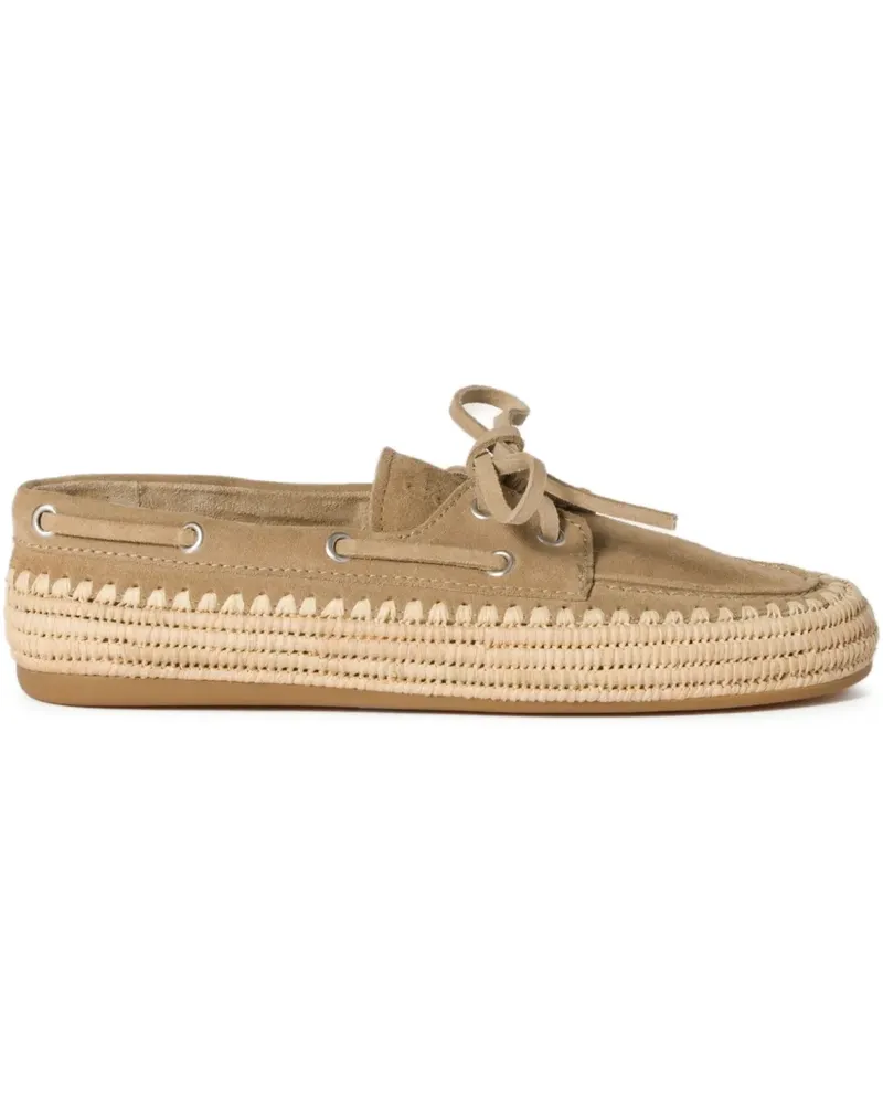 Miu Miu Segelschuhe aus Wildleder - Nude Nude