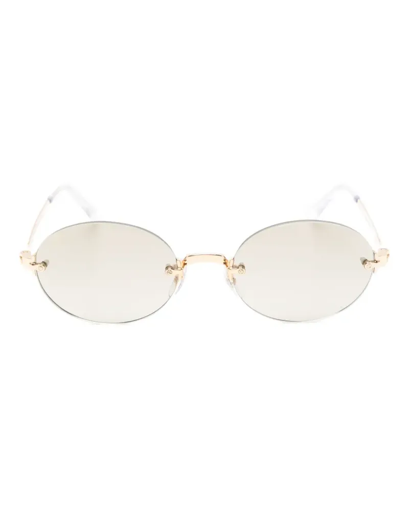 Ray Ban rimless oval-frame sunglasses - Gold Gold