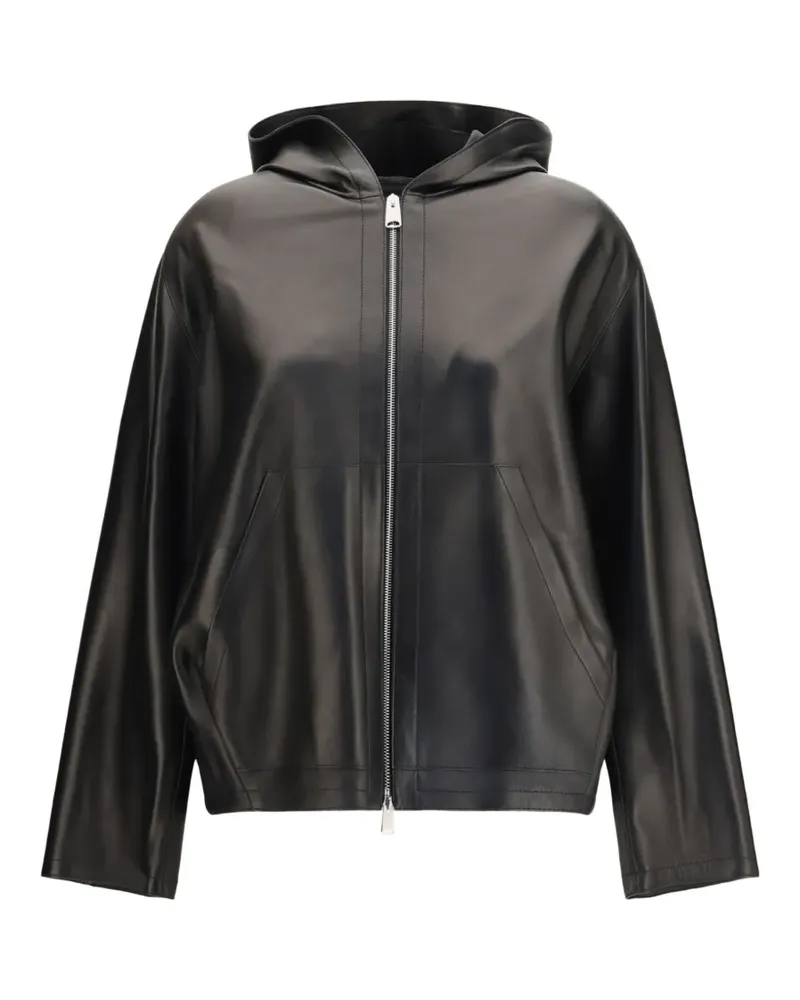 KHAITE Darlo Lederjacke mit Kapuze - Schwarz Schwarz