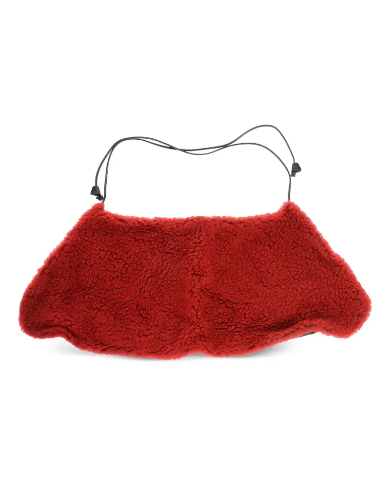 Dsquared2 Schal aus Faux Fur mit Kordelzug - Rot Rot