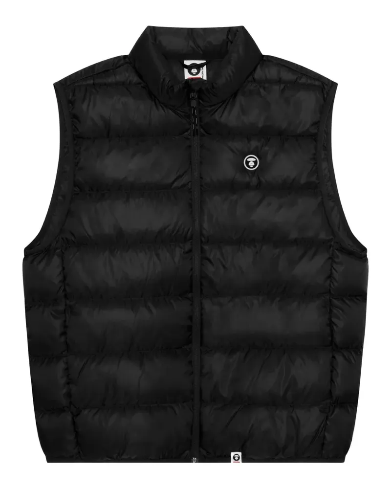 BAPE Gesteppte Weste mit Logo-Patch - Schwarz Schwarz