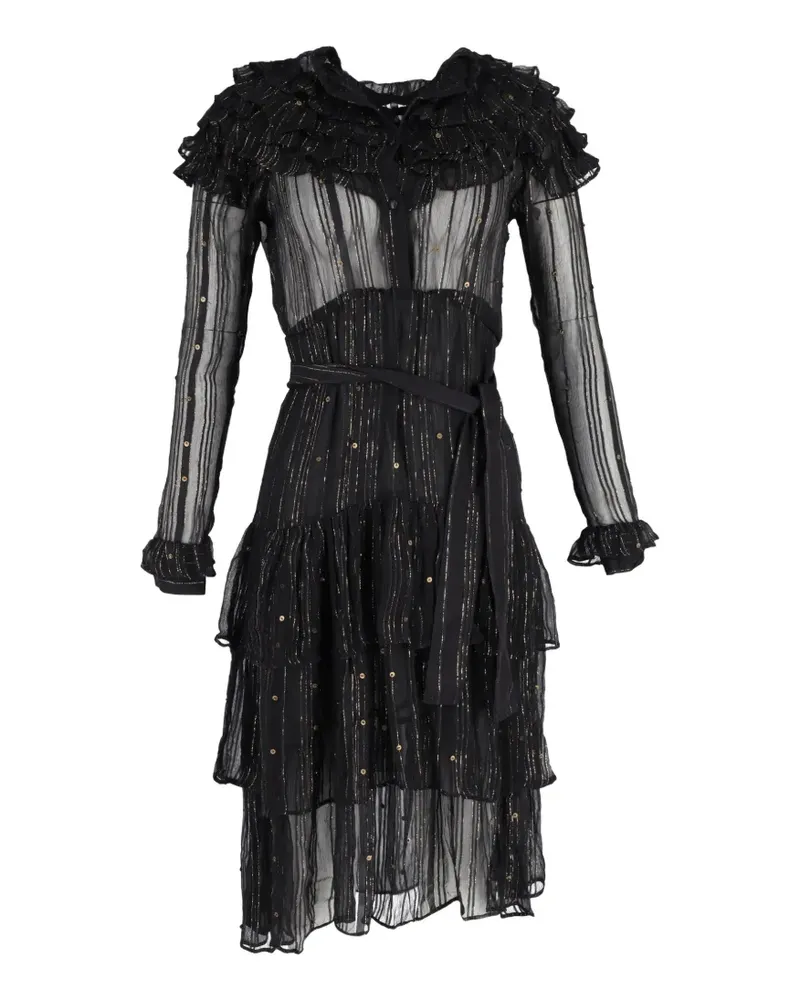 Dodo Bar Or ruffled silk midi dress - Schwarz Schwarz