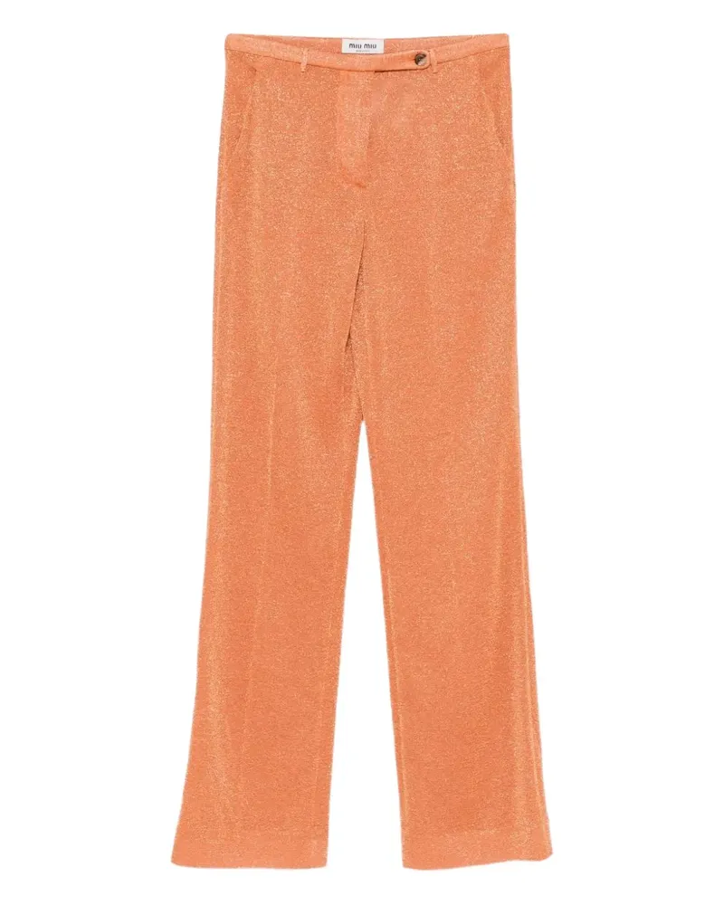 Miu Miu Hose in Metallic-Optik - Orange Orange