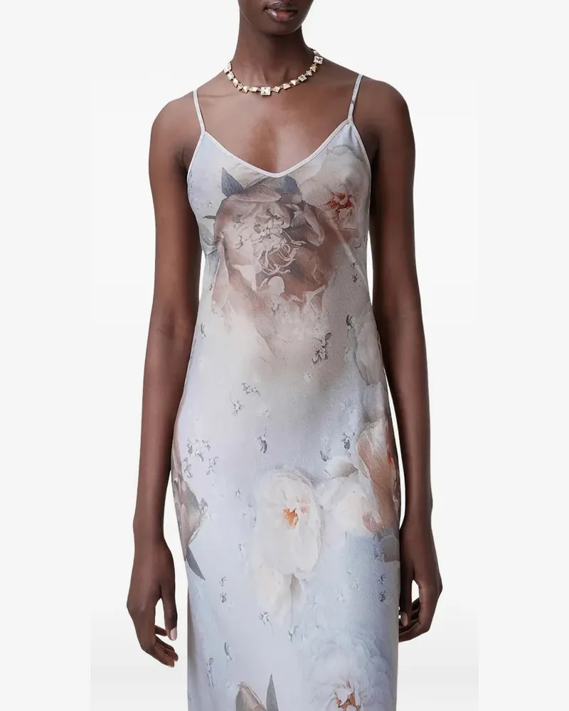 AllSaints Bryony Maxikleid mit Blumen-Print - Blau Blau
