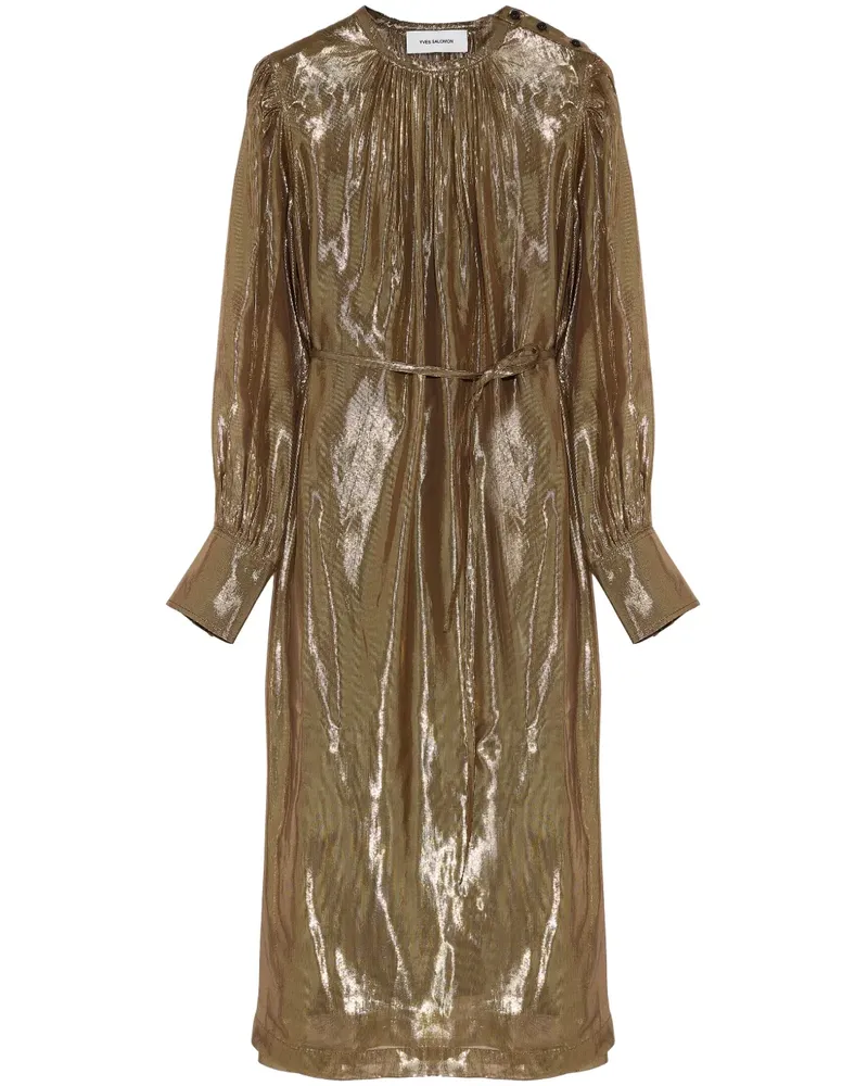 Yves Salomon Kleid mit langen Ärmeln - Gold Gold