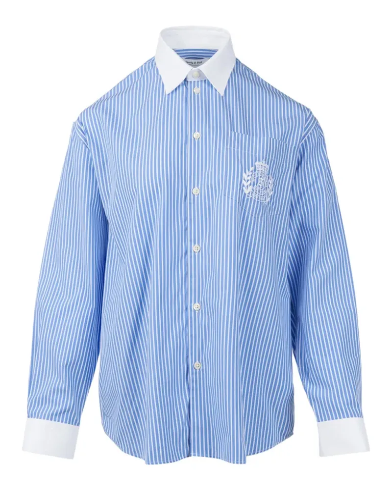 SPORTY & RICH NY Crest Oversized-Hemd - Blau Blau