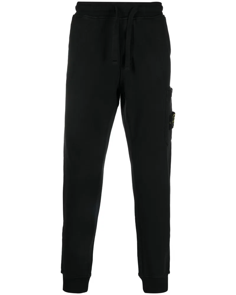 Stone Island Jogginghose mit Kompass-Patch - Schwarz Schwarz