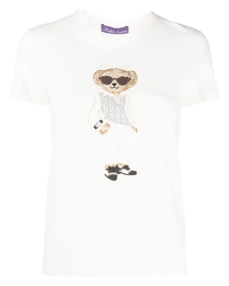 Ralph Lauren T-Shirt mit Teddy-Print - Weiß Weiß