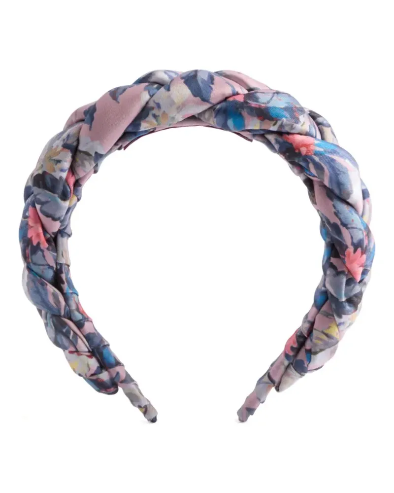 La DoubleJ Geflochtener Haarreif mit Blumen - Rosa Rosa