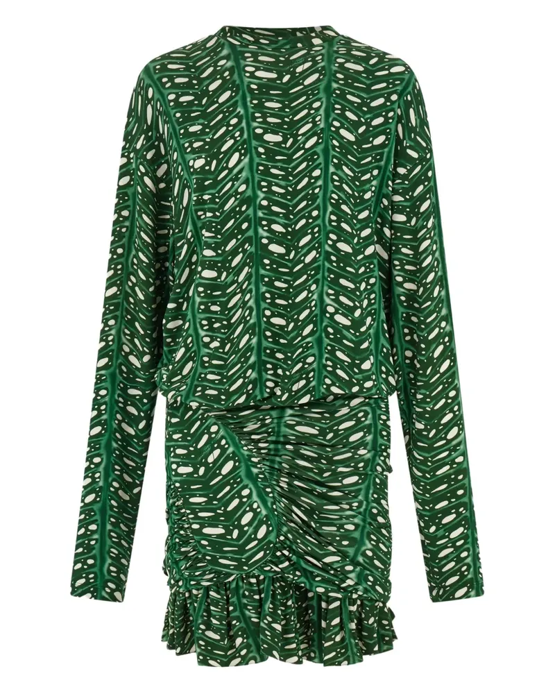 Ferragamo Minikleid mit Print - Grün Grün