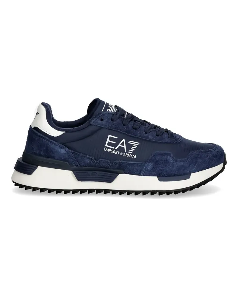 EA7 logo-print sneakers - Blau Blau