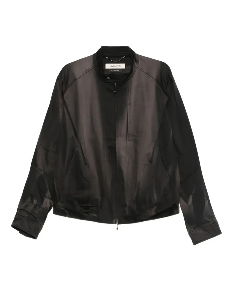 JiyongKim zip-front stand-collar jacket - Schwarz Schwarz