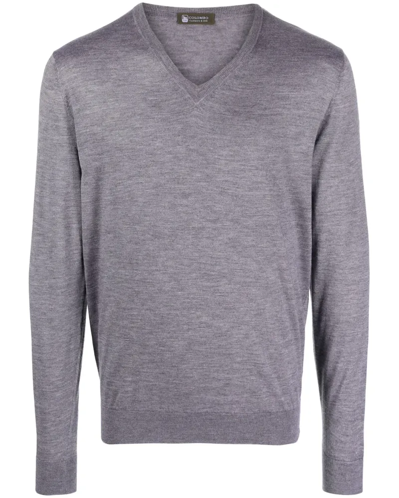 Colombo Gestrickter Pullover mit V-Ausschnitt - Grau Grau