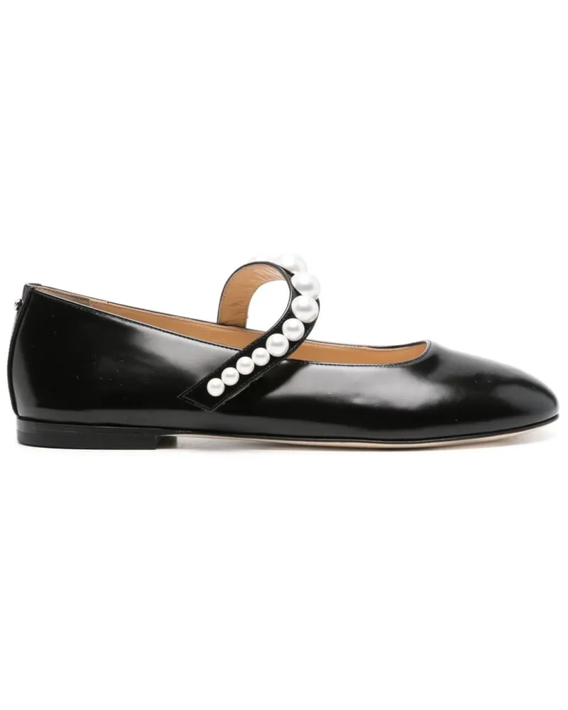 Mach & Mach Ballerinas mit Kunstperlen - Schwarz Schwarz