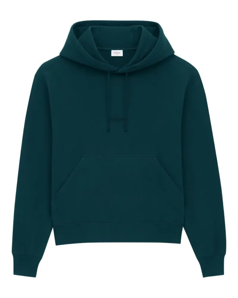 Saint Laurent Hoodie mit Logo-Stickerei - Grün Grün