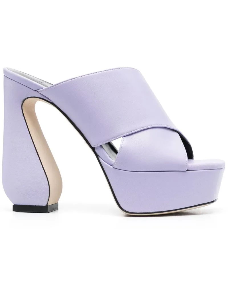 Sergio Rossi Mules mit Plateausohle 130mm - Violett Violett
