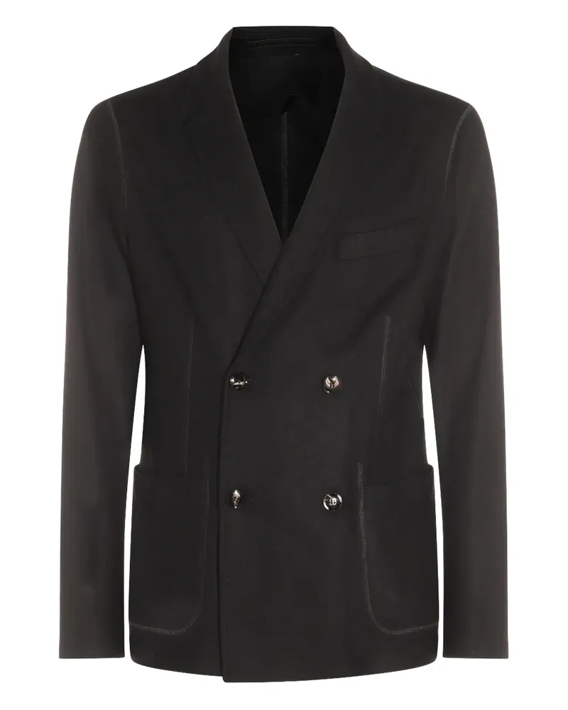 Giorgio Armani Doppelreihige Jacke - Schwarz Schwarz