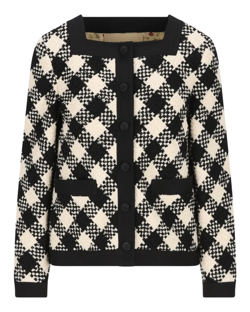 Valentino Garavani tweed check jacket - Schwarz Schwarz