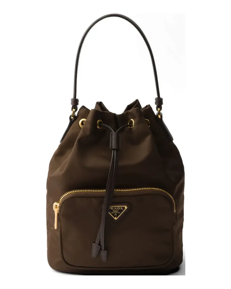Prada Duet Re-Nylon bucket bag - Braun Braun