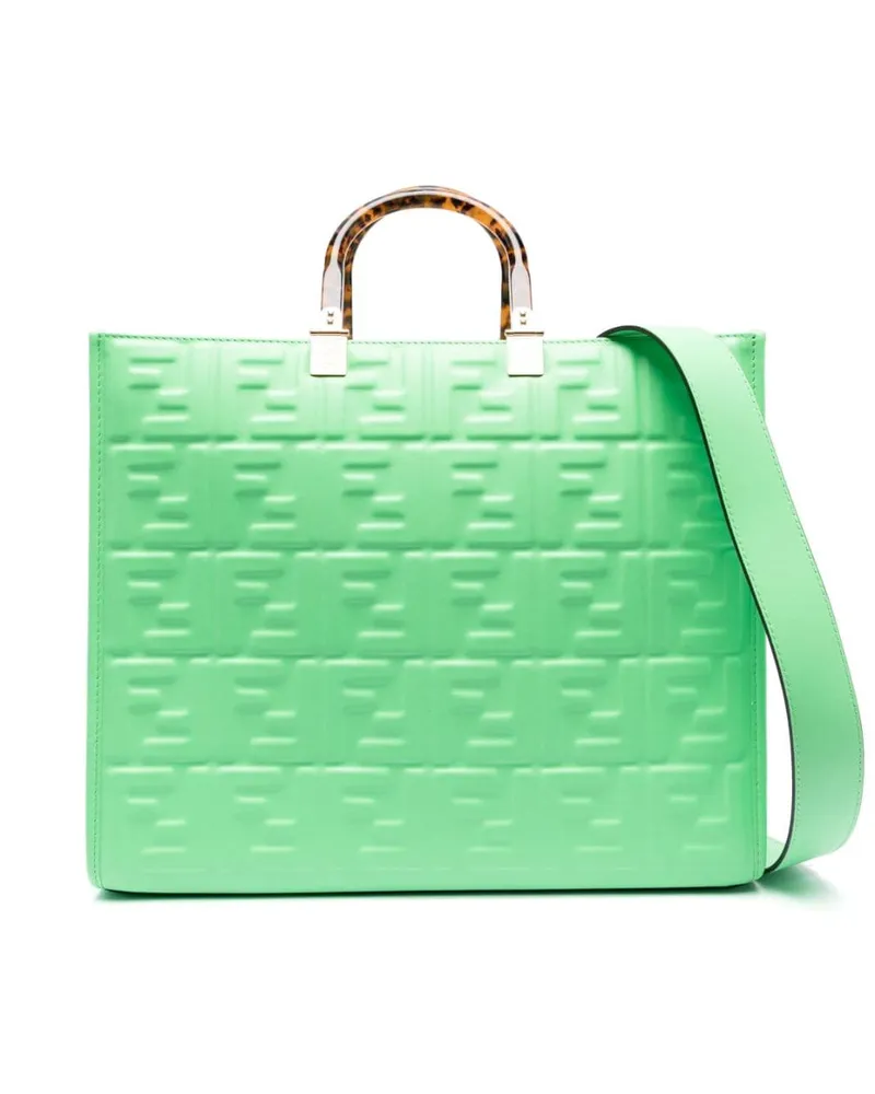 Fendi Handtasche mit Logo-Prägung - Grün Grün