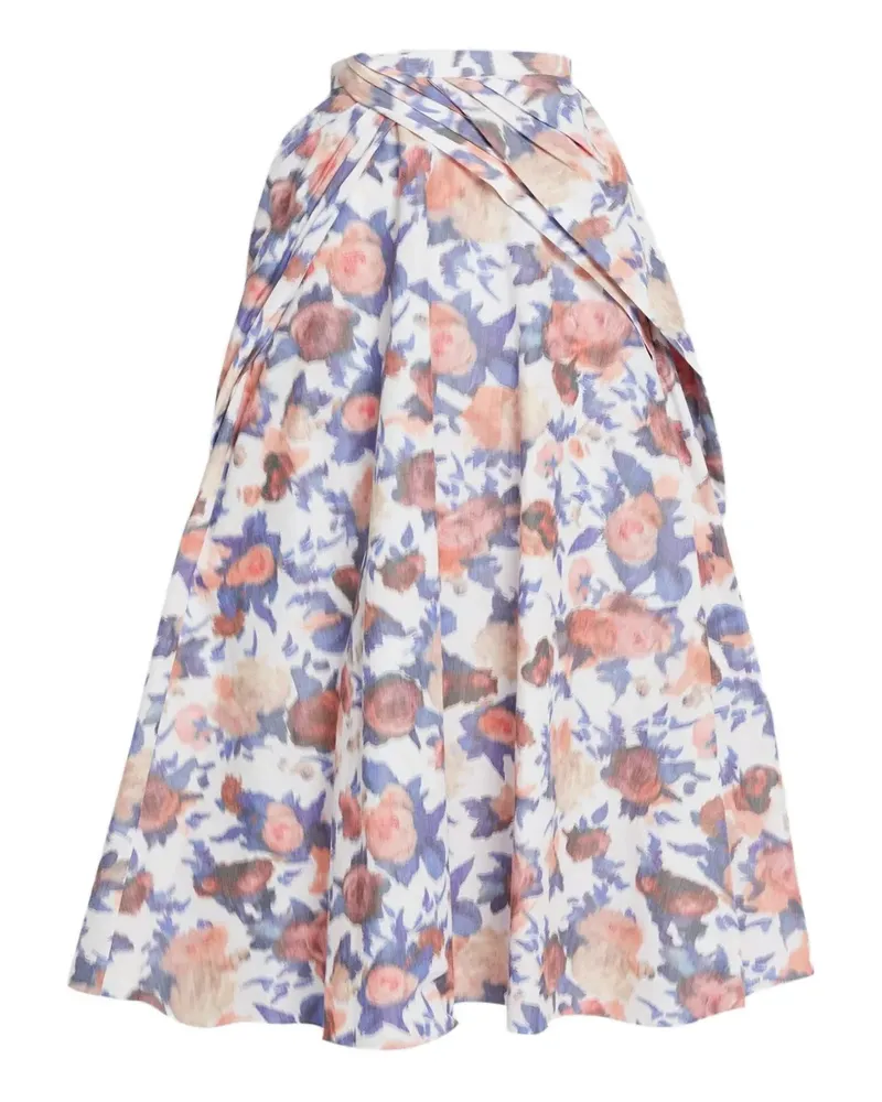 Erdem Maxirock mit Blumen-Print - Violett Violett