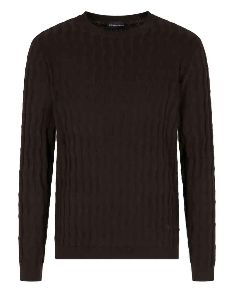 Emporio Armani Pullover mit Zopfmuster - Braun Braun
