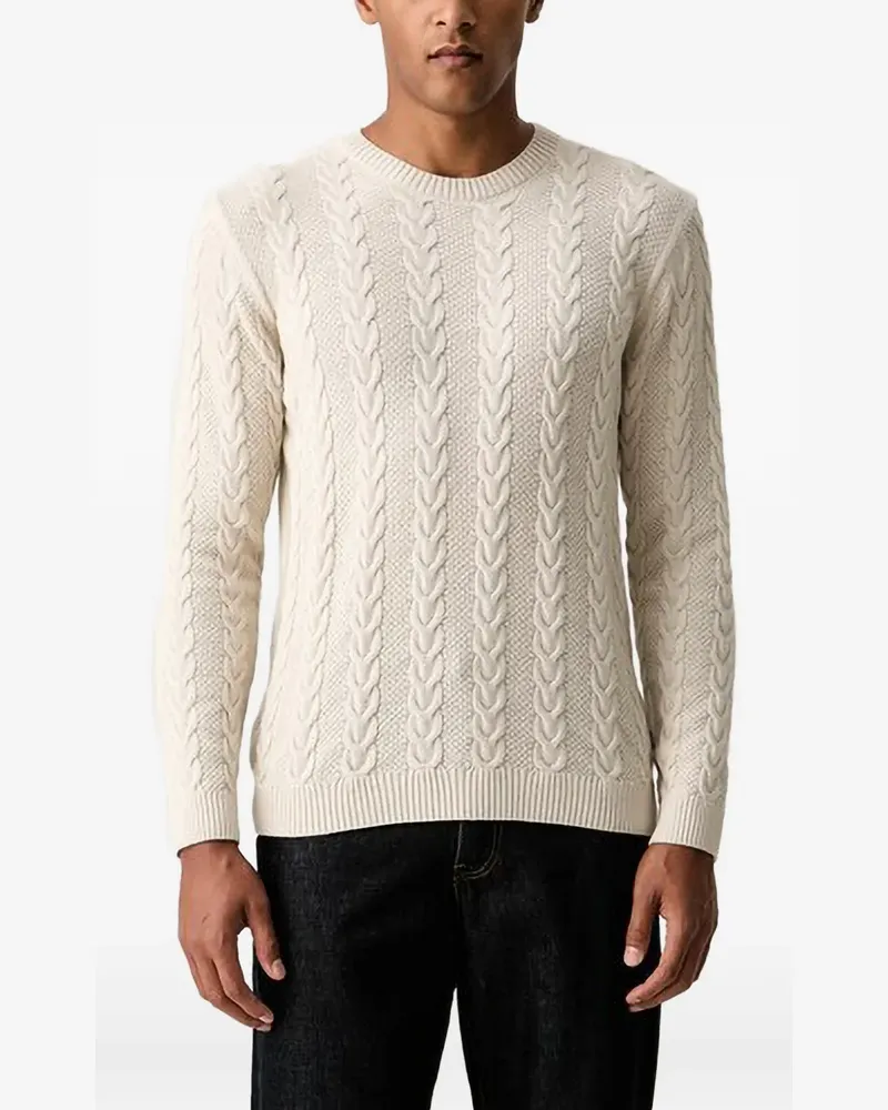 JOOP! cable-knit crew-neck sweater - Weiß Weiß
