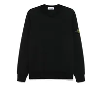 Sweatshirt mit Kompass-Patch - Schwarz