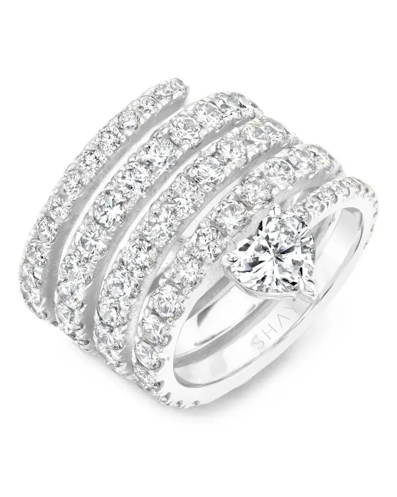 SHAY Spiral Ring mit Diamant - Silber Silber