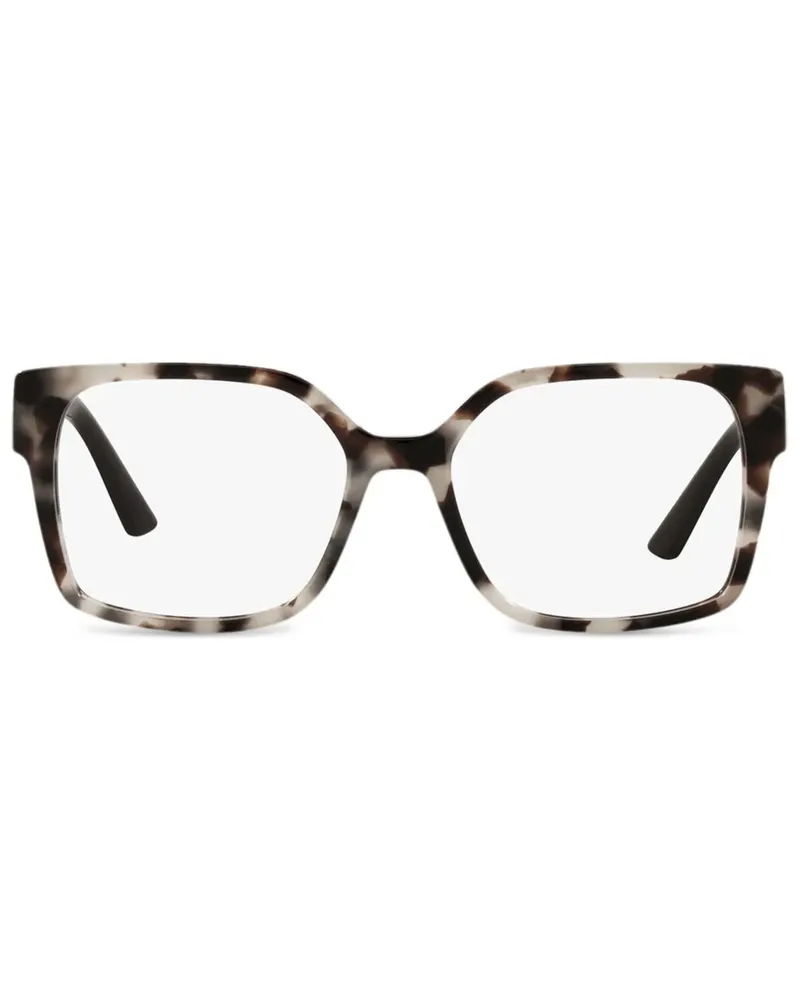 Prada Brille mit eckigem Gestell - Schwarz Schwarz
