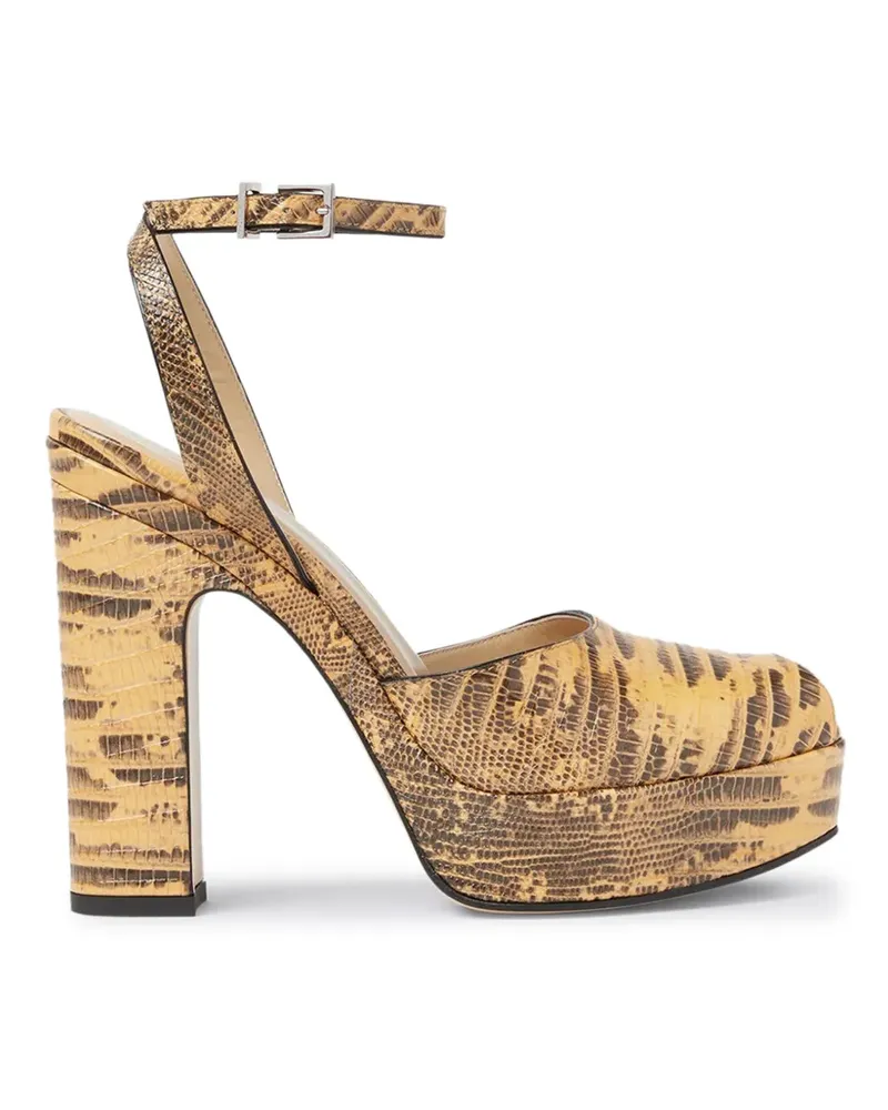 Fendi Sandalen mit Schlangenleder-Optik - Nude Nude