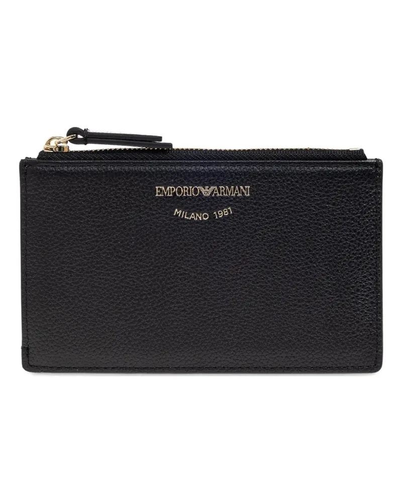 Emporio Armani Portemonnaie mit Logo-Stempel - Schwarz Schwarz