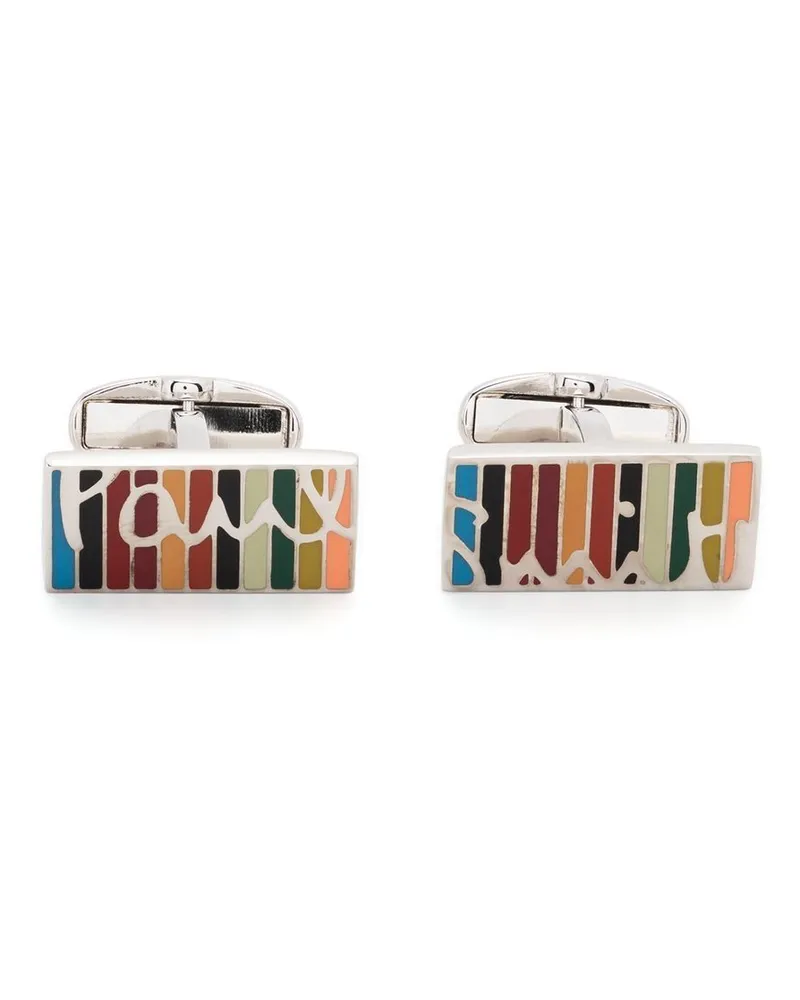 Paul Smith Manschettenknöpfe mit Logo-Print - Silber Silber