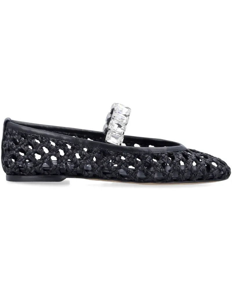 Casadei Ballerinas mit Kristallen - Schwarz Schwarz