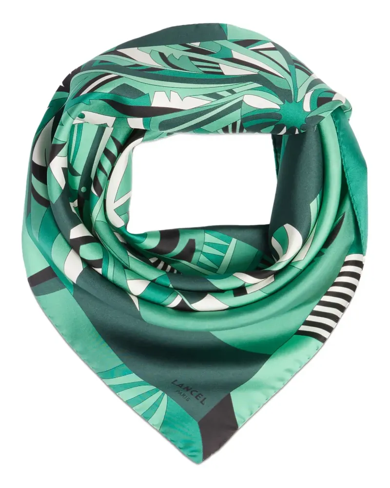 Lancel Seidenschal mit Arabesque-Print - Grün Grün