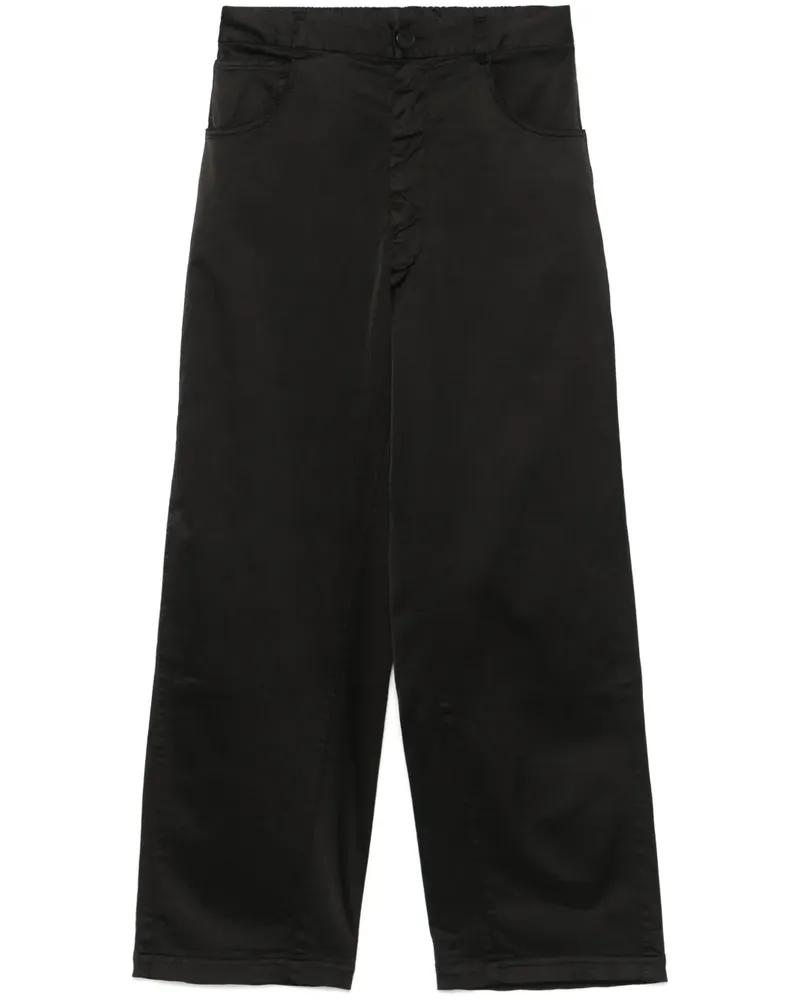 CORDERA Satinhose mit geradem Bein - Schwarz Schwarz