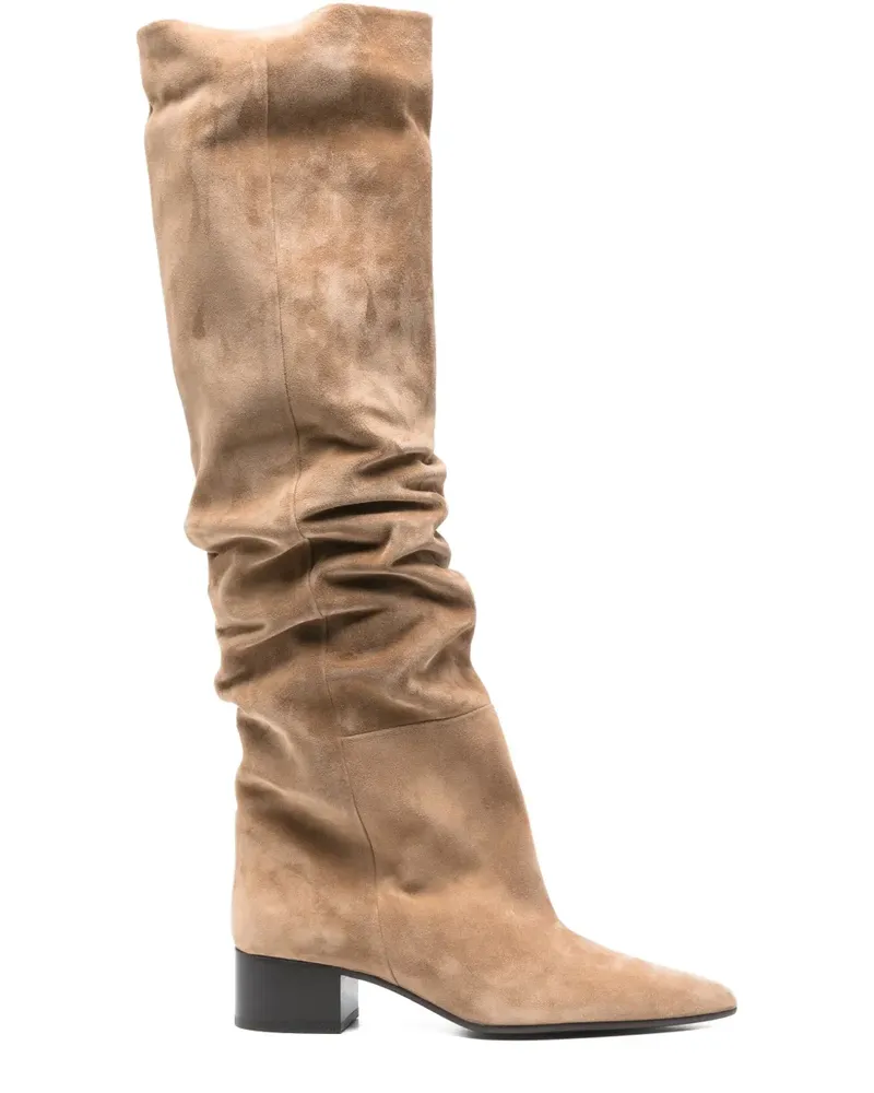 KHAITE Kniehohe Andee Stiefel aus Wildleder 40mm - Nude Nude
