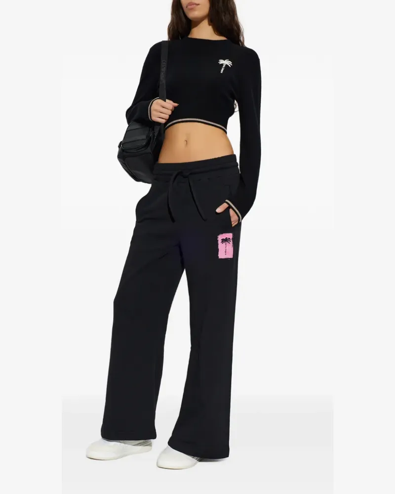 Palm Angels embroidered-logo cropped sweater - Schwarz Schwarz