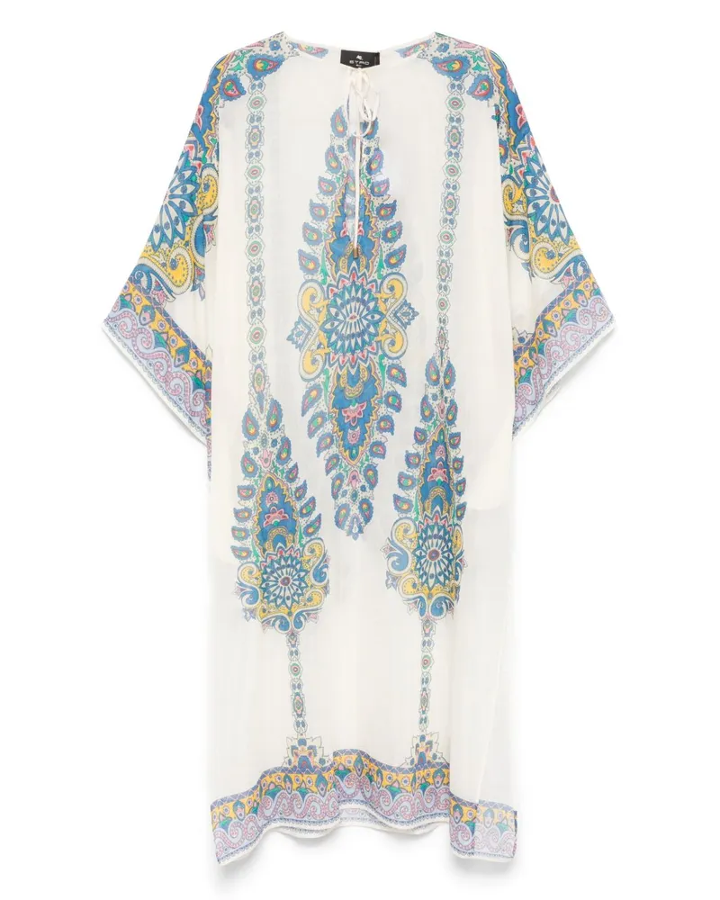 Etro Kleid mit Paisley-Print - Weiß Weiß
