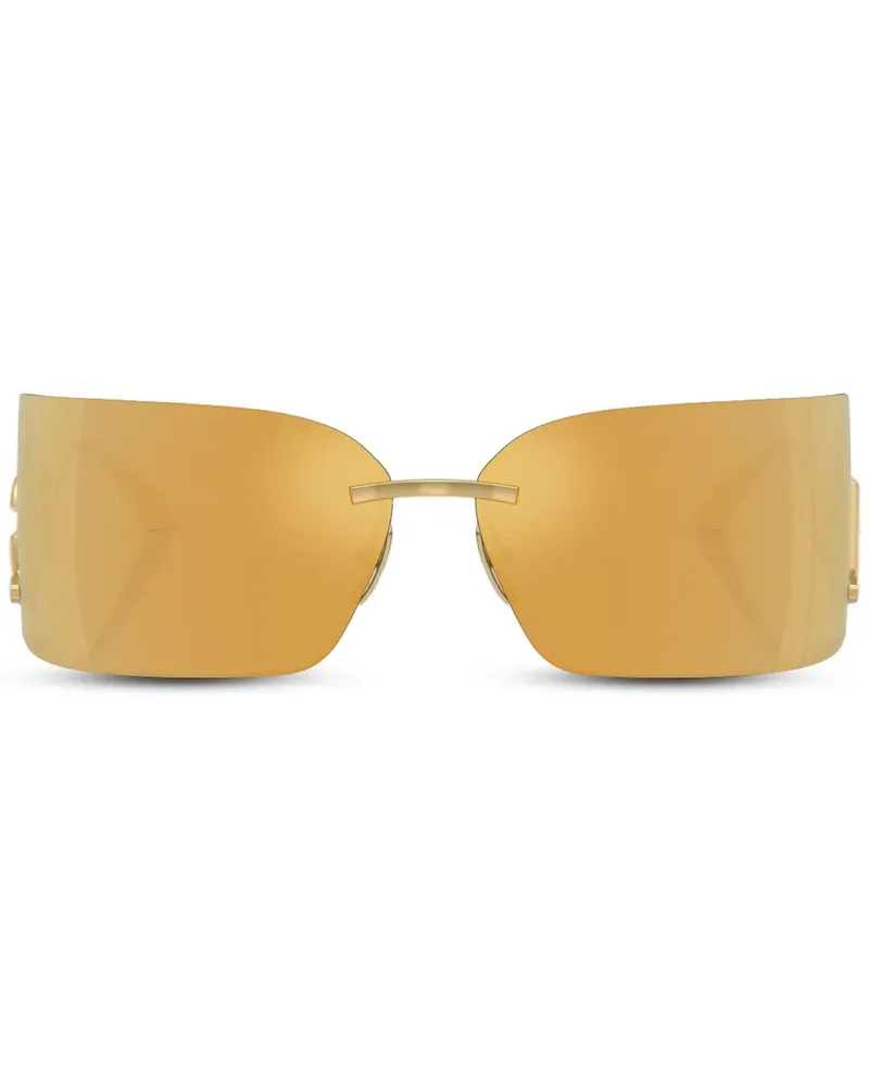 Dolce & Gabbana Sonnenbrille mit Logo-Schild - Gold Gold