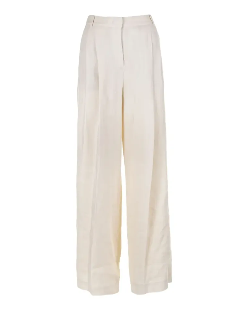 Eleventy HIGH-WAISTED LINEN TROUSERS - Nude Nude