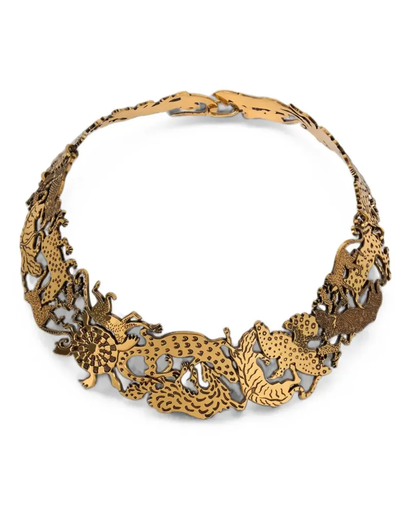Etro choker necklace with animals - Gold Gold