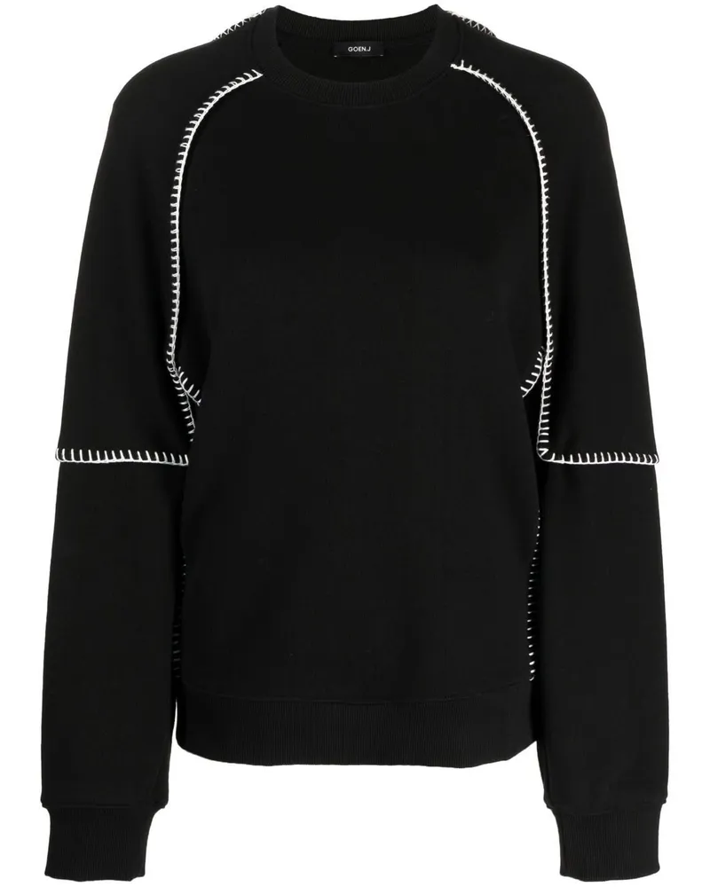 GOEN.J Sweatshirt im Layering-Look - Schwarz Schwarz