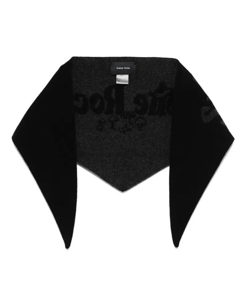 Simone Rocha Halstuch mit grafischem Logo - BLACK/CHARCOAL Black